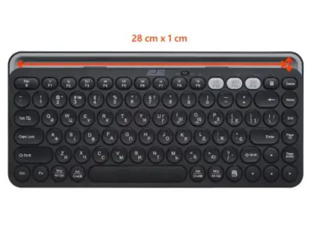 კლავიატურა 2E Keyboard membrane KS250 84key, WL/BT, EN/UK, black-grey, 3 image