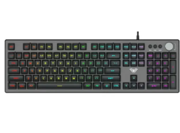 კლავიატურა AULA F2028 Wired RGB Keyboard Gray/Black keycap, 2 image