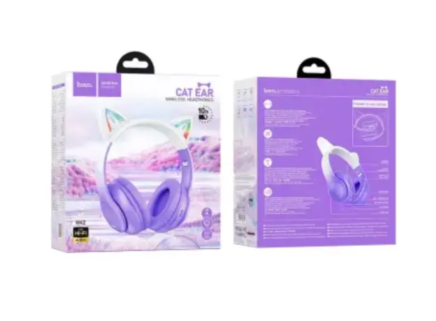 ყურსასმენი Hoco W42 Cat ears BT headphones purple grape, 3 image