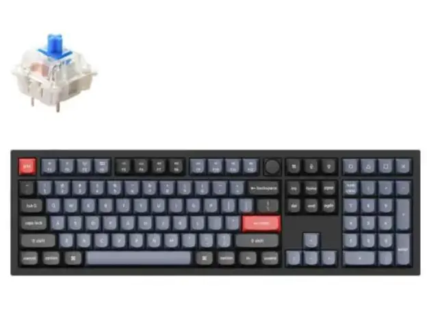 კლავიატურა Keychron Q6 104Key, Gateron G PRO Blue, Hot-Swap, QMK, Knob, USB-A, EN, RGB