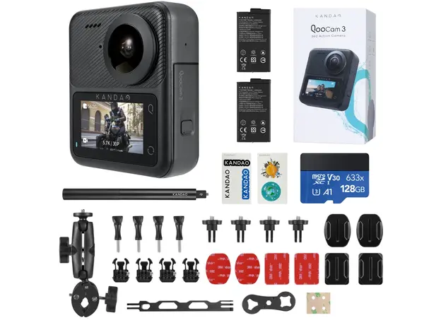 ექშენ კამერა KanDao Q23G-02 QooCam 3, 62MP, 360 Action Camera Travel Combo, Black, 11 image