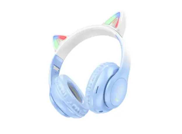 ყურსასმენი Hoco W42 Cat ears BT headphones crystal blue, 2 image