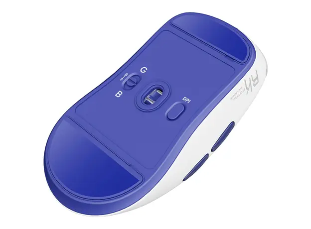 მაუსი Royal Kludge RK M30 Gaming Mouse Wireless, 2.4GHz, Bluetooth, USB White Blue, 5 image