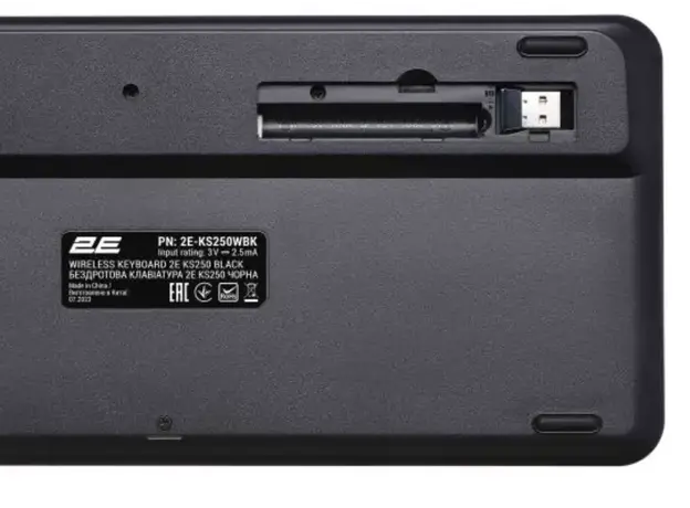 კლავიატურა 2E Keyboard membrane KS250 84key, WL/BT, EN/UK, black-grey, 4 image