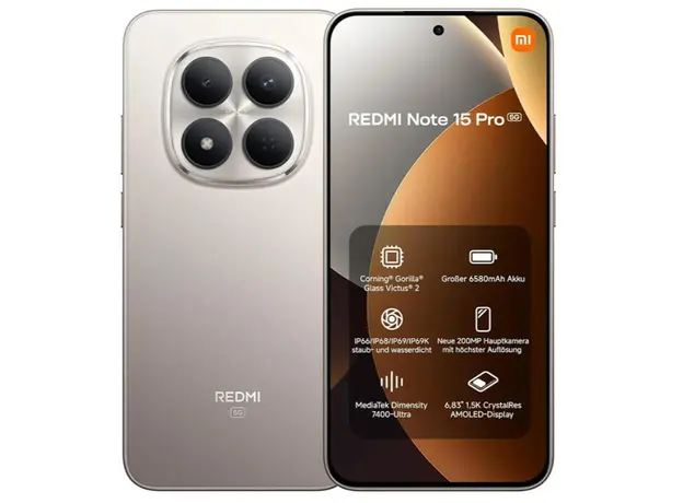 მობილური ტელეფონი Xiaomi Redmi Note 15 Pro 8GB/256GB NFC Titanium