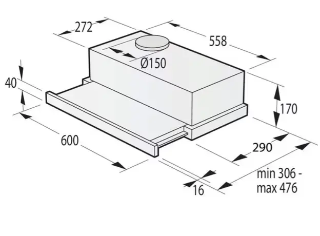 ჩასაშენებელი გამწოვი GORENJE TH62E3X/CORP, 3 image