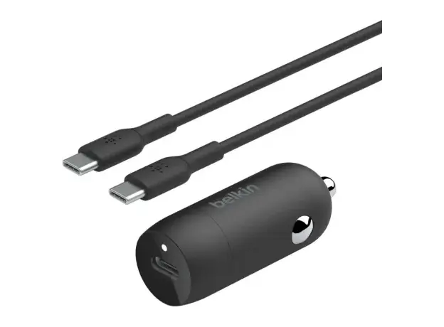 მანქანის დამტენი Belkin Car Charger 30W USB-C PD PPS, cable USB-C > USB-C, 1m, black