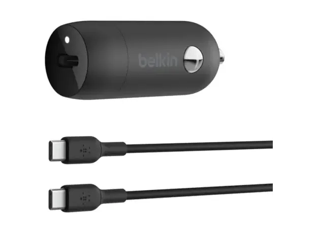 მანქანის დამტენი Belkin Car Charger 30W USB-C PD PPS, cable USB-C > USB-C, 1m, black, 3 image