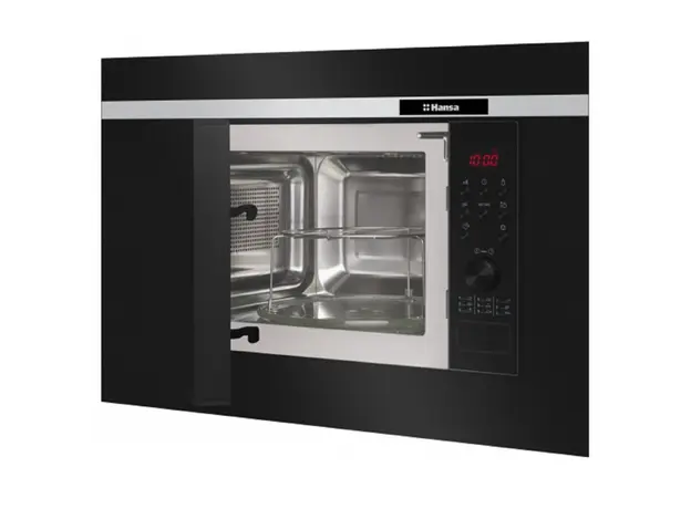 ჩასაშენებელი მიკროტალღური ღუმელი Hansa built-in, 20L, electrical control, 700W, grill, display, button opening, black, 3 image