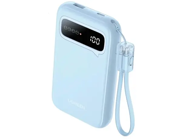 პორტატული დამტენი UGREEN PB522 (45423B), 10000mAh, USB, Type-C, Power Bank, Blue, 2 image