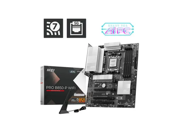 დედა დაფა MSI Motherboard PRO B850-P WIFI sAM5 B850 4xDDR5 M.2 HDMI WiFi BT ATX, 6 image