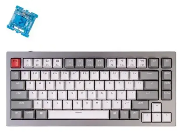 კლავიატურა Keychron Q1 75Key, Gateron Phantom Blue, Hot-Swap, QMK, Knob, USB-A, EN, RGB
