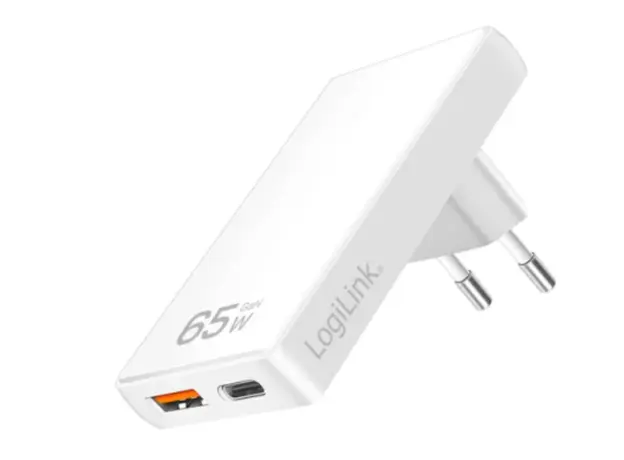 დამტენი Logilink PA0368 USB-A &amp; USB-C GaN (PD) Charger 65W White, 2 image