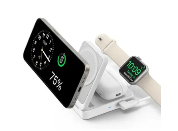 პორტატული დამტენი Anker MagGo Wireless Charging Station (15W, Foldable 3-in-1) bundle cable and charger, 3 image