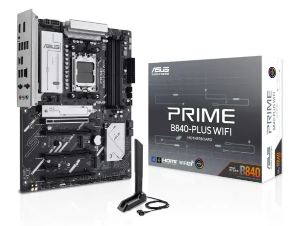 დედა დაფა ASUS Motherboard PRIME B840-PLUS WIFI sAM5 B840 4xDDR5 M.2 HDMI DP WiFi BT ATX, 2 image