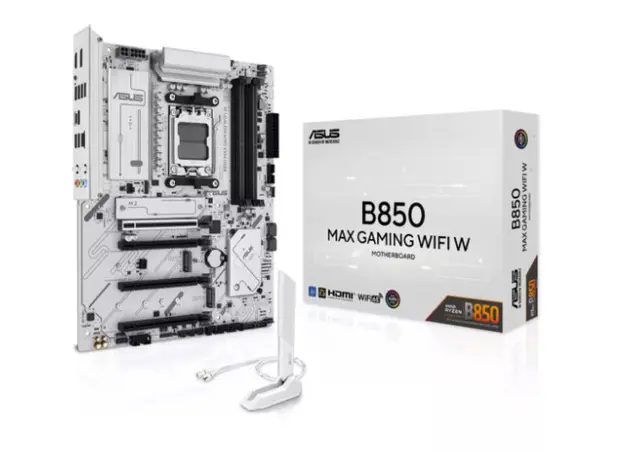 დედა დაფა ASUS Motherboard B850 MAX GAMING WIFI W sAM5 B850 4xDDR5 M.2 HDMI DP WiFi BT ATX white, 2 image