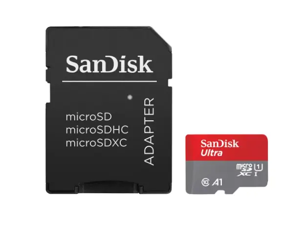 ფლეშ მეხსიერების ბარათი SanDisk Ultra microSD with SD Adapter - 128GB