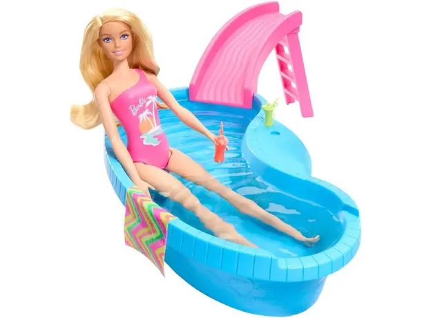 ბარბის სათამაშო ნაკრები MATTEL Barbie Pool with Doll - Refreshed