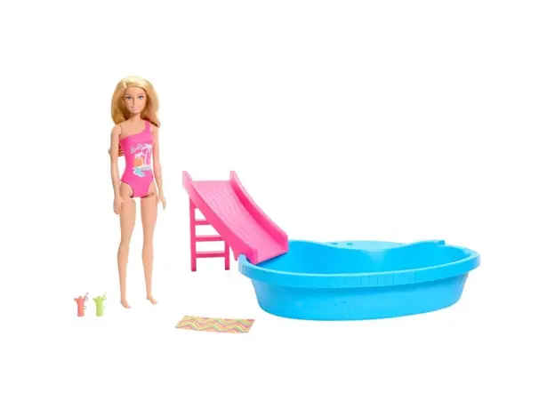 ბარბის სათამაშო ნაკრები MATTEL Barbie Pool with Doll - Refreshed, 4 image