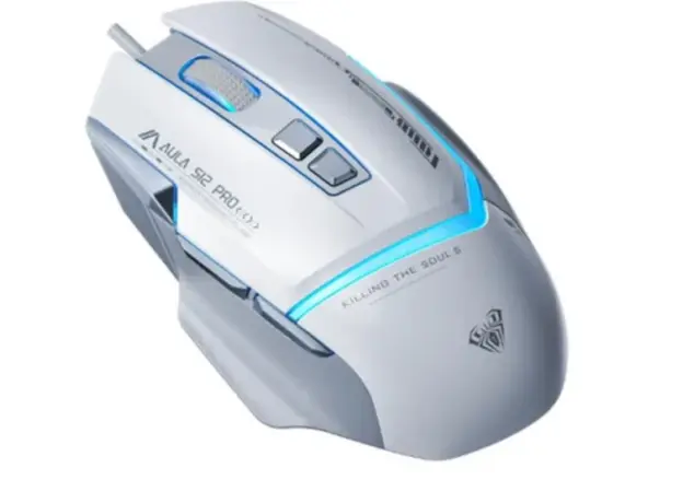 მაუსი AULA S12 Pro Wired RGB Gaming Mouse White/Gray, 3 image