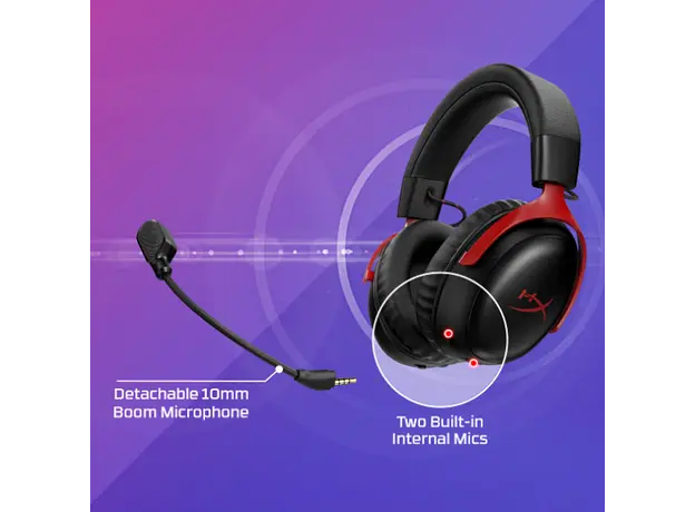 HyperX Cloud III S Wireless - Gaming Headset Black-Red, 5 image