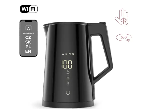 ელექტრო ჩაიდანი AENO Electric Kettle EK7S Smart: 1850-2200W, 1.7L, Strix, Double-walls, Temperature Control, Keep warm Function, 3 image