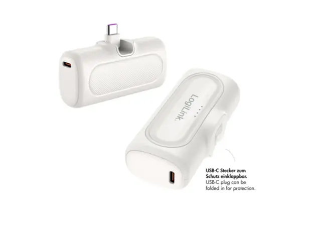 პორტატული დამტენი Logilink PA0349W 5000 mAh 2xUSB-C Quick Charge Function Power Bank White, 3 image