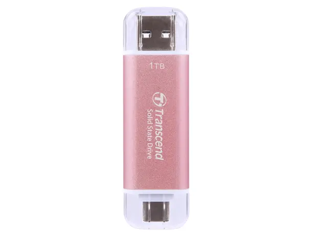 გარე მყარი დისკი Transcend 1TB, External SSD, ESD310S, USB 10Gbps, Type C/A, Pink, 3 image
