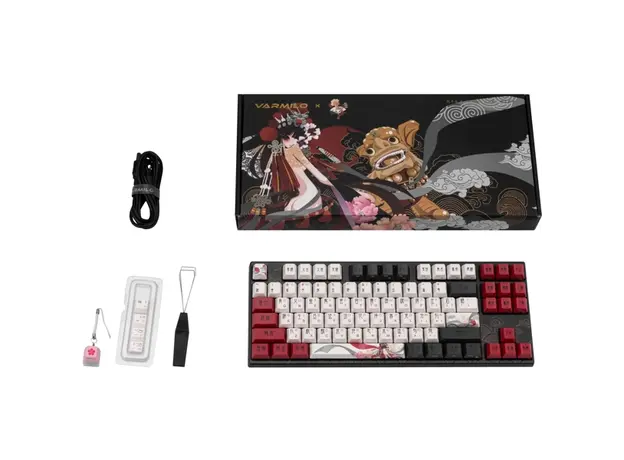 კლავიატურა Varmilo VEM87 Beijing Opera 87Key, EC V2 Ivy, USB-A, EN/UKR, White Led, 3 image