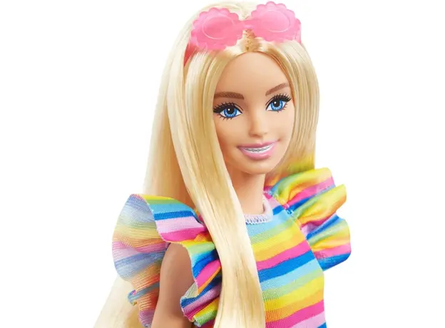 ბარბის თოჯინა Mattel Barbie Fashionistas Doll - Tiered Dress and Braces (New pack.), 4 image