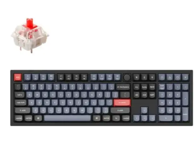 კლავიატურა Keychron Q6 104Key, Gateron G PRO Red, Hot-Swap, QMK, Knob, USB-A, EN, RGB