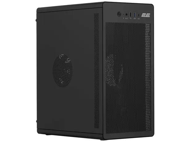 კომპიუტერის ქეისი 2E-V285B, PC case 2E Credo V285B without PSU, 1xUSB3.0, 1х USB 2.0, 1xUSB Type-C, 1x120mm, VGA 300mm, mATX, black, 2 image