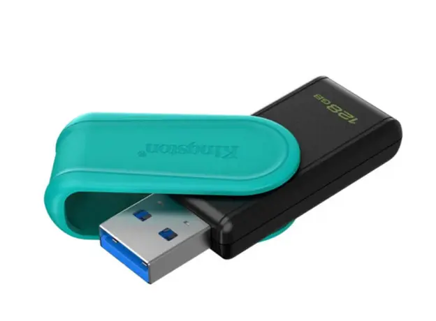 USB ფლეშ მეხსიერება Kingston DataTraveler Exodia S USB Flash Drive - 128GB - USB 3.2 Gen 1 - USB Type A - Black/Turquoise, 3 image
