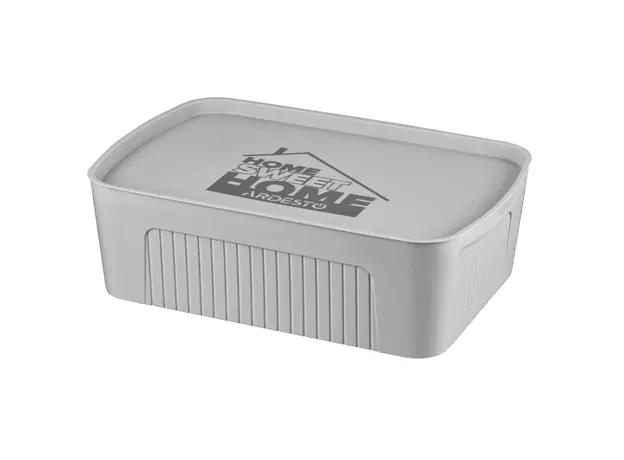 სათავსო ყუთი Ardesto Storage box with lid 45.5х31х14cm, 13l, plastic PP, grey