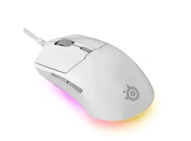 მაუსი SteelSeries Mouse Rival 3 Gen 2, RGB, USB-A, white, 3 image