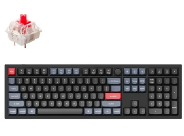 კლავიატურა Keychron Q6 104Key, Gateron G PRO Red, Hot-Swap, QMK, Knob, USB-A, EN, RGB, 2 image