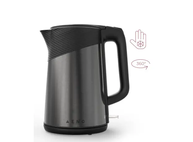 ელექტრო ჩაიდანი AENO Electric Kettle EK3: 1850-2200W, 1.7L, Strix, Double-walls, Non-heating body, Auto Power Off, Dry tank Protection, 3 image