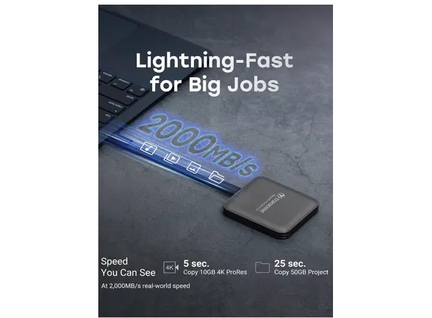 გარე მყარი დისკი Transcend 2TB, External SSD, ESD420C, USB 20Gbps, Type C,Magsafe,Iron Gray, 8 image