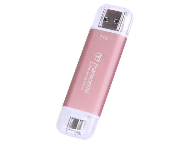 გარე მყარი დისკი Transcend 1TB, External SSD, ESD310S, USB 10Gbps, Type C/A, Pink, 2 image