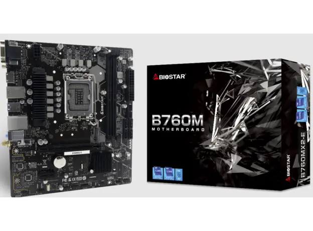 დედა დაფა Biostar Mainboard,INTEL B760MX2E, 2DDR5 Socket 1700, uATX, 2.5G LAN