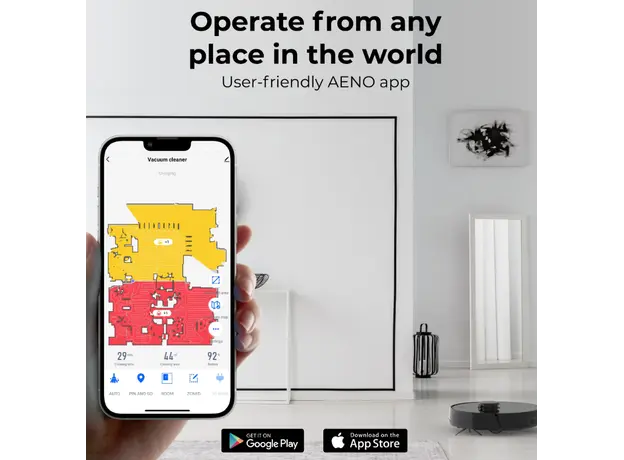 რობოტი მტვერსასრუტი AENO Robot Vacuum Cleaner RC3S: wet & dry cleaning, smart control AENO App, 5 image