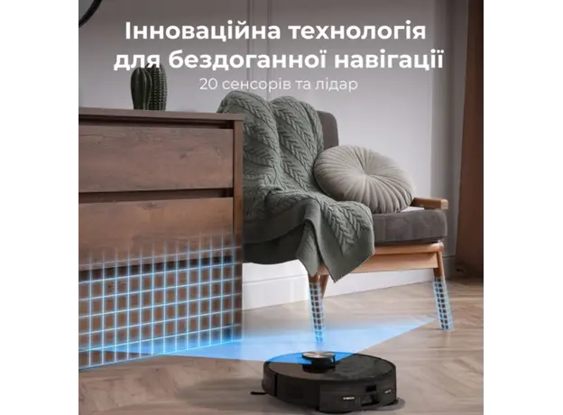 რობოტი მტვერსასრუტი AENO Robot Cleaner w/Dust Collector, black, 2in1 and dust tank, 4000pa, 3200mAh battery, 4 image