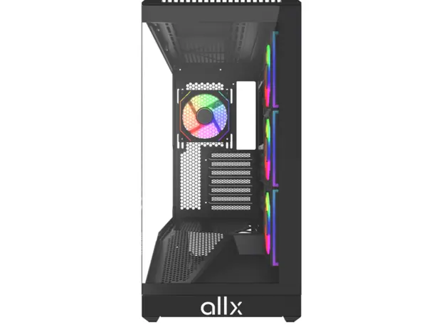 კომპიუტერის ქეისი ALLX AX-G2346, Computer Case, ATX, MATX, ITX, USB 3.0, Type-C, HD Audio, Black, 2 image