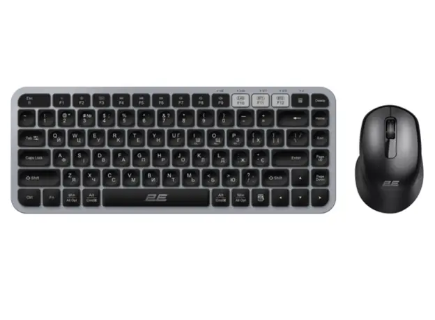 კლავიატურა და მაუსი 2E Combo keyboard and mouse MK430 WL/BT, EN/UK, grey-black, 2 image