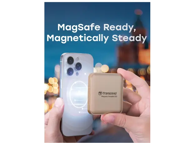 გარე მყარი დისკი Transcend 2TB, External SSD, ESD420G, USB 20Gbps, Type C,Magsafe,Gold, 9 image