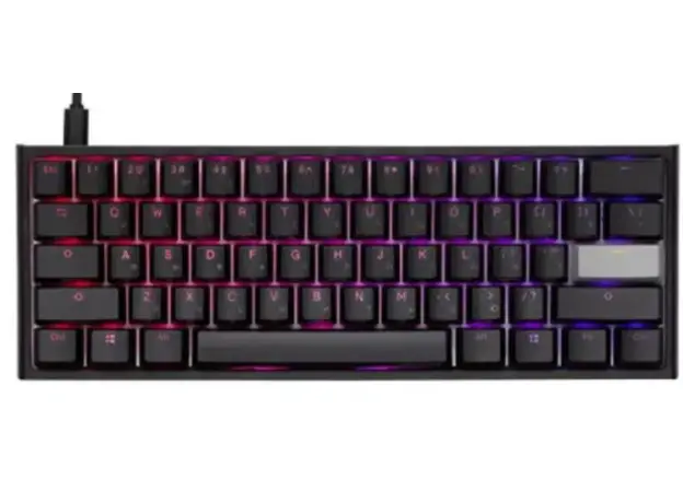 კლავიატურა Ducky One 2 Mini Cherry Speed Silver RGB LED UA/RU Black-White, 2 image