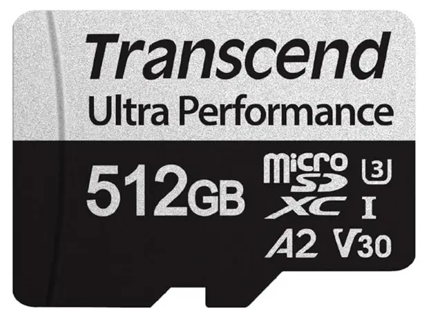 მეხსიერების ბარათი Transcend 512GB microSD w/ adapter UHS-I U3 A2 Ultra Performance, 2 image