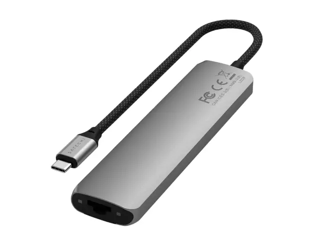 USB ჰაბი SATECHI 7-in-1 USB-C Slim Multiport Adapter with Ethernet (Space Grey), 2 image