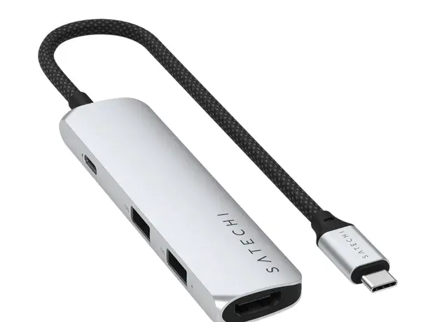USB ჰაბი SATECHI 4-in-1 USB-C Slim Multiport Adapter 4K (Silver)