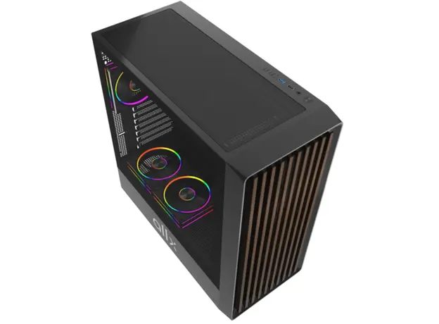 კომპიუტერის ქეისი ALLX AX-G2147, Computer Case, EATX, ATX, MATX, ITX, USB 3.0, USB, HD Audio, Black/Brown, 4 image